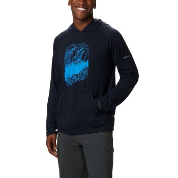 Columbia Trail Shaker III Long Sleeve, Sudaderas Con Capucha Azul Marino Para Hombre | 378015-SHM